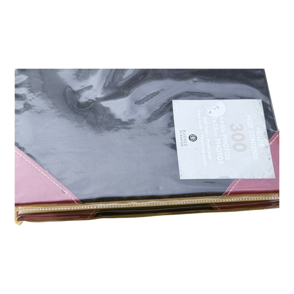 Photo Album Black Burgundy Faux Leather 300 Capacity 4x6 Acid Free - Picture 7 of 9